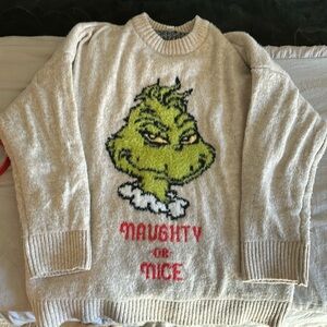 American Eagle Grinch Sweater, naughty or nice
